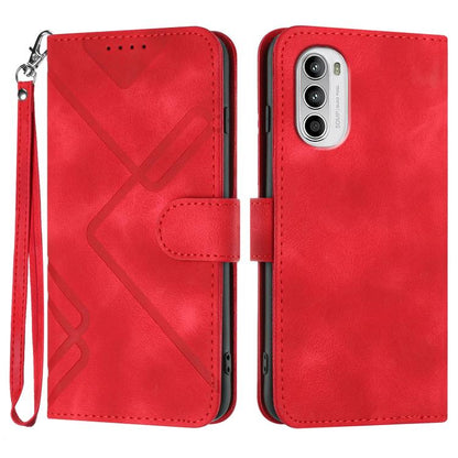 Line Pattern Skin Feel Leather Phone Case