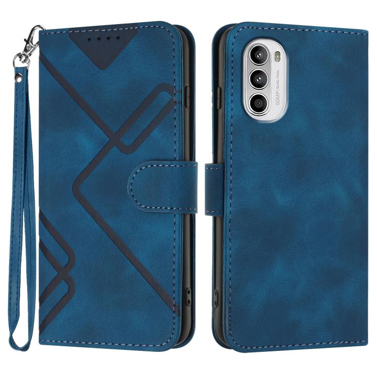 Line Pattern Skin Feel Leather Phone Case