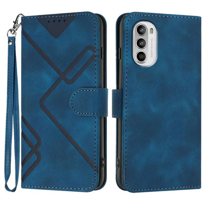 Line Pattern Skin Feel Leather Phone Case