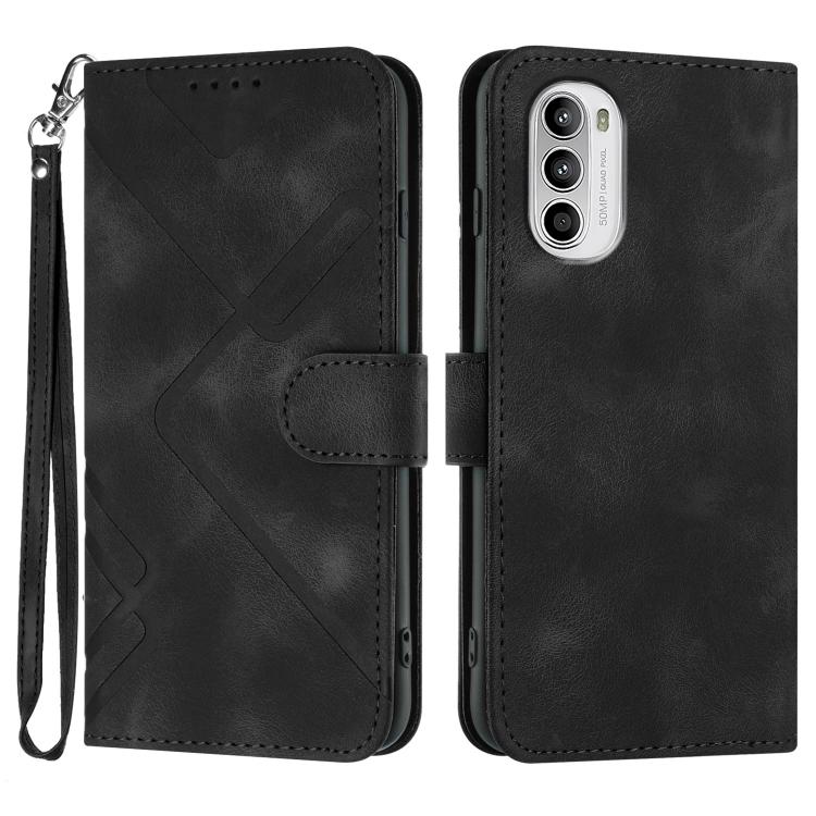 Line Pattern Skin Feel Leather Phone Case