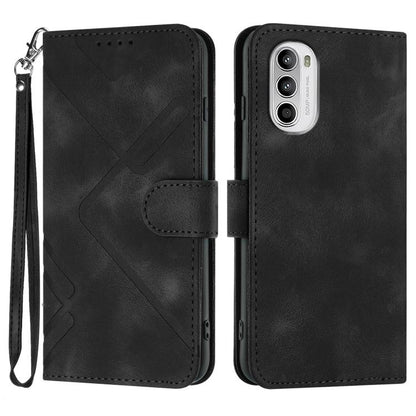 Line Pattern Skin Feel Leather Phone Case