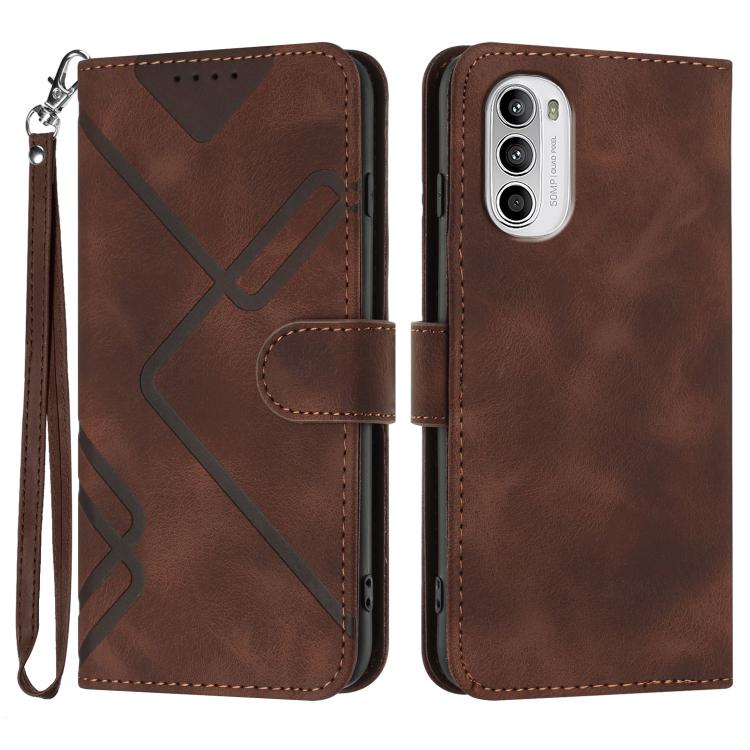 Line Pattern Skin Feel Leather Phone Case
