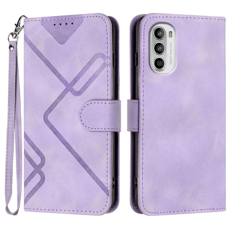 Line Pattern Skin Feel Leather Phone Case