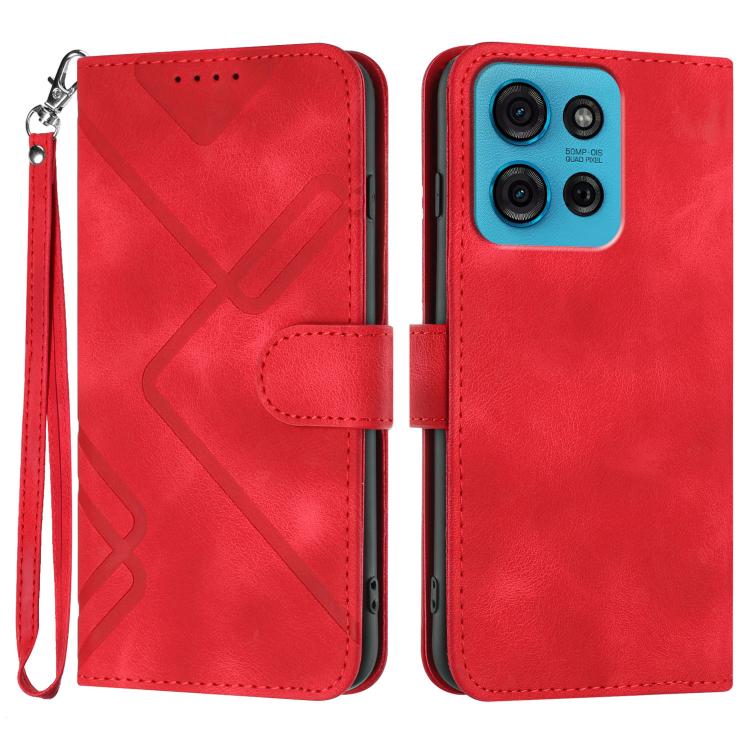 Line Pattern Skin Feel Leather Phone Case, For Motorola Moto G 2025, For Motorola Moto G Play 2025 / G Power 2025, For Motorola Moto G75 5G, For Motorola Moto G35, For Motorola Moto G55, For Motorola Edge 50 Neo, For Motorola Edge 5G 2024              ...