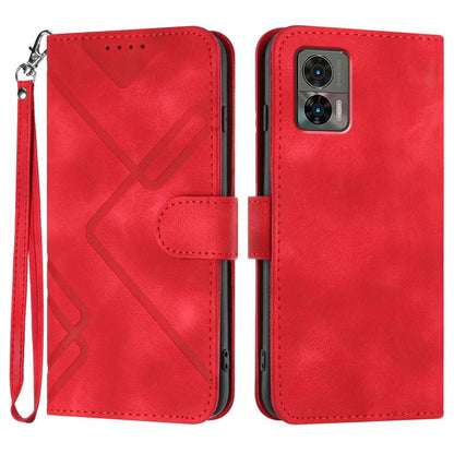 Line Pattern Skin Feel Leather Phone Case