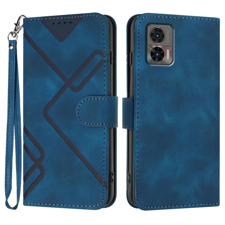 Line Pattern Skin Feel Leather Phone Case