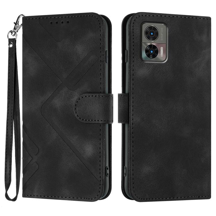 Line Pattern Skin Feel Leather Phone Case