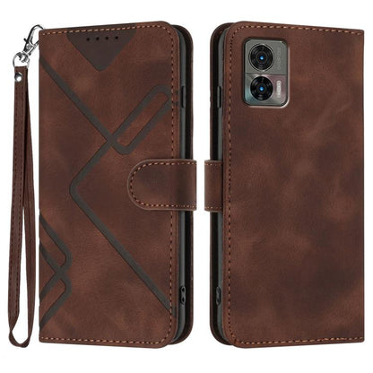 Line Pattern Skin Feel Leather Phone Case