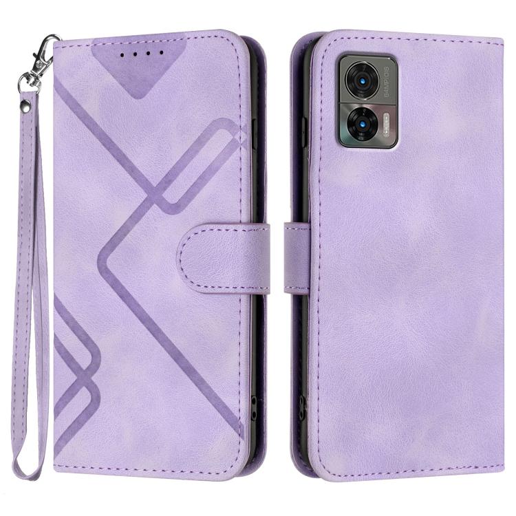 Line Pattern Skin Feel Leather Phone Case