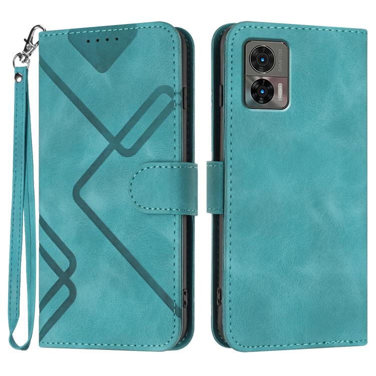 Line Pattern Skin Feel Leather Phone Case