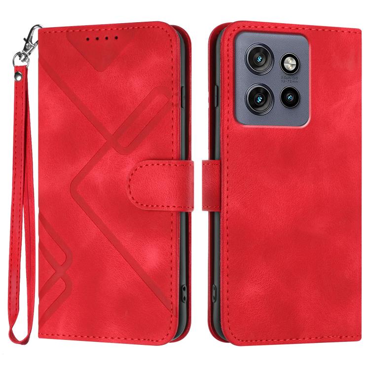 Line Pattern Skin Feel Leather Phone Case, For Motorola Moto G 2025, For Motorola Moto G Play 2025 / G Power 2025, For Motorola Moto G75 5G, For Motorola Moto G35, For Motorola Moto G55, For Motorola Edge 50 Neo, For Motorola Edge 5G 2024              ...