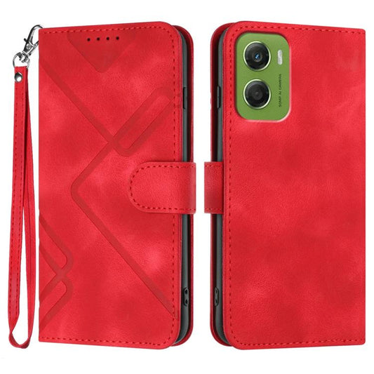Line Pattern Skin Feel Leather Phone Case