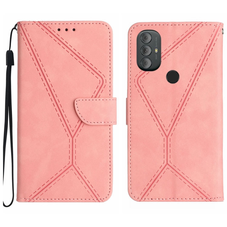 Stitching Embossed Leather Phone Case, For Motorola Moto G Power 2022