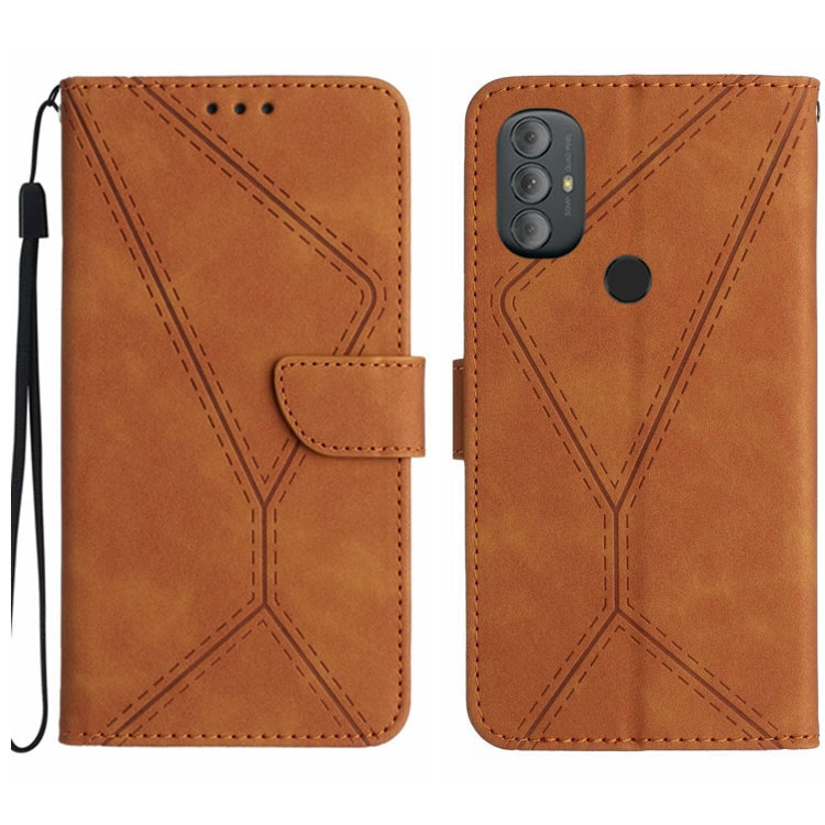 Stitching Embossed Leather Phone Case, For Motorola Moto G Power 2022