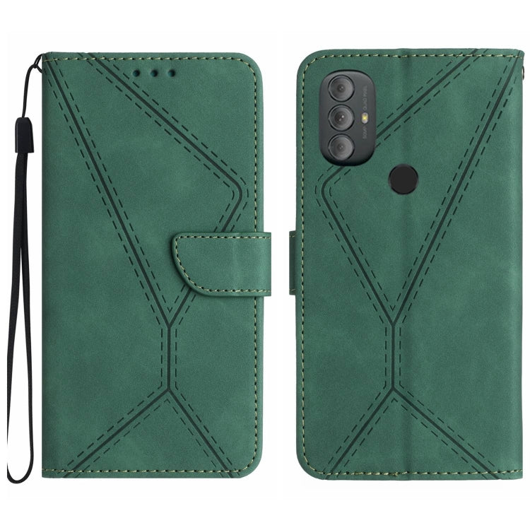 Stitching Embossed Leather Phone Case, For Motorola Moto G Power 2022