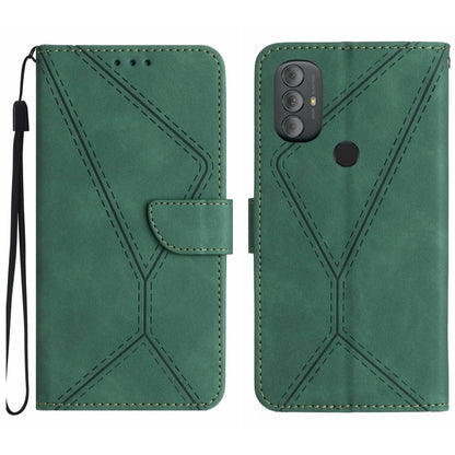 Stitching Embossed Leather Phone Case, For Motorola Moto G Power 2022