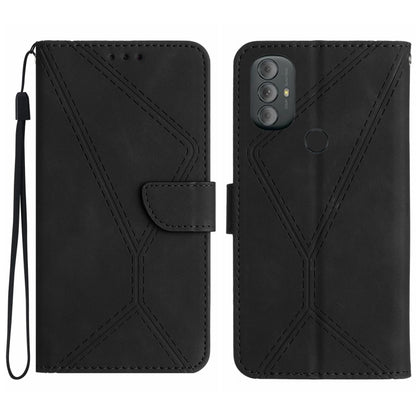 Stitching Embossed Leather Phone Case, For Motorola Moto G Power 2022