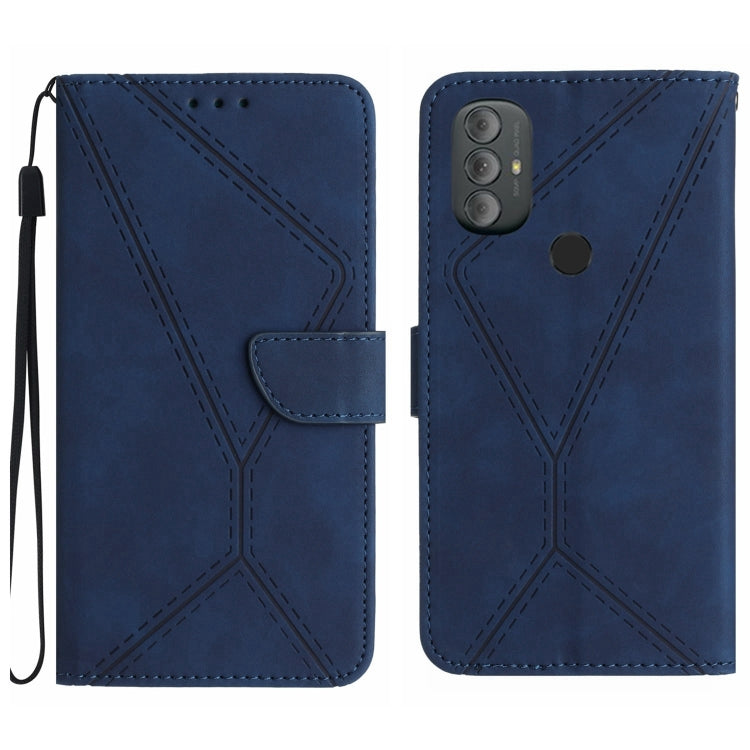 Stitching Embossed Leather Phone Case, For Motorola Moto G Power 2022