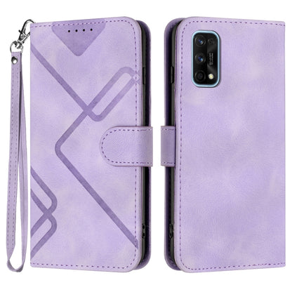 Line Pattern Skin Feel Leather Phone Case, For Realme 7 / Narzo 20 Pro, For Realme 7 Pro, For OPPO A79 5G