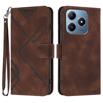 Line Pattern Skin Feel Leather Phone Case, For Realme GT7 Pro, For Realme 13 Pro / 13 Pro+ Global, For Realme GT 6 / GT 6T, For Realme C63 / C61 Global, For Realme  12 Lite / C67 4G Global, For Realme GT5 Pro, For Realme 10 Pro, For Realme 10 Pro+     ...