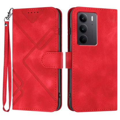 Line Pattern Skin Feel Leather Phone Case, For Realme 16T 5G, For Realme C100 4G, For Realme 15x 5G India / Realme C85 5G, For Realme P4 Pro 5G, For Realme P4 5G, For Realme 15T 5G, For Realme C71 India, For Realme 15 5G / Realme 15 Pro 5G             ...