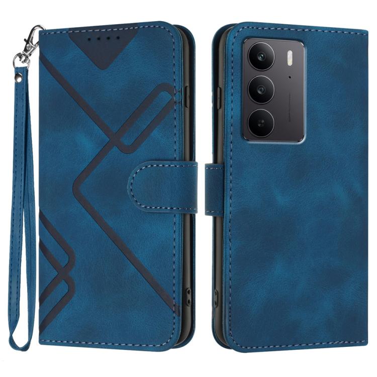 Line Pattern Skin Feel Leather Phone Case, For Realme 16T 5G, For Realme C100 4G, For Realme 15x 5G India / Realme C85 5G, For Realme P4 Pro 5G, For Realme P4 5G, For Realme 15T 5G, For Realme C71 India, For Realme 15 5G / Realme 15 Pro 5G             ...