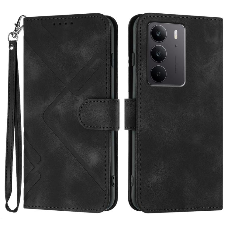 Line Pattern Skin Feel Leather Phone Case, For Realme 16T 5G, For Realme C100 4G, For Realme 15x 5G India / Realme C85 5G, For Realme P4 Pro 5G, For Realme P4 5G, For Realme 15T 5G, For Realme C71 India, For Realme 15 5G / Realme 15 Pro 5G             ...