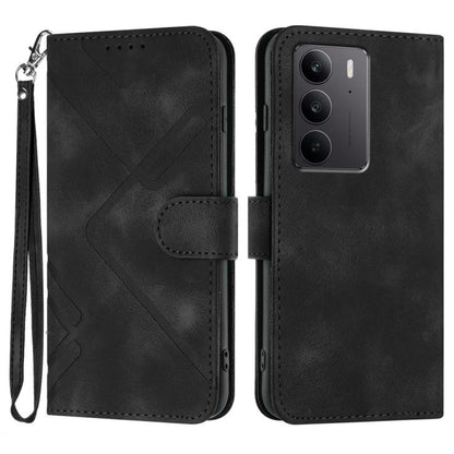 Line Pattern Skin Feel Leather Phone Case, For Realme 16T 5G, For Realme C100 4G, For Realme 15x 5G India / Realme C85 5G, For Realme P4 Pro 5G, For Realme P4 5G, For Realme 15T 5G, For Realme C71 India, For Realme 15 5G / Realme 15 Pro 5G             ...