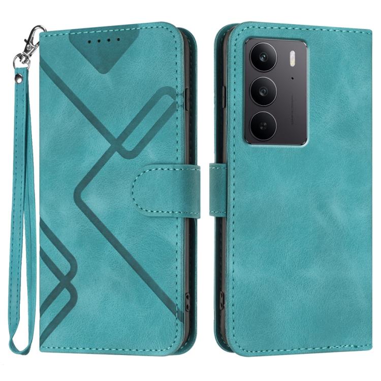Line Pattern Skin Feel Leather Phone Case, For Realme 16T 5G, For Realme C100 4G, For Realme 15x 5G India / Realme C85 5G, For Realme P4 Pro 5G, For Realme P4 5G, For Realme 15T 5G, For Realme C71 India, For Realme 15 5G / Realme 15 Pro 5G             ...