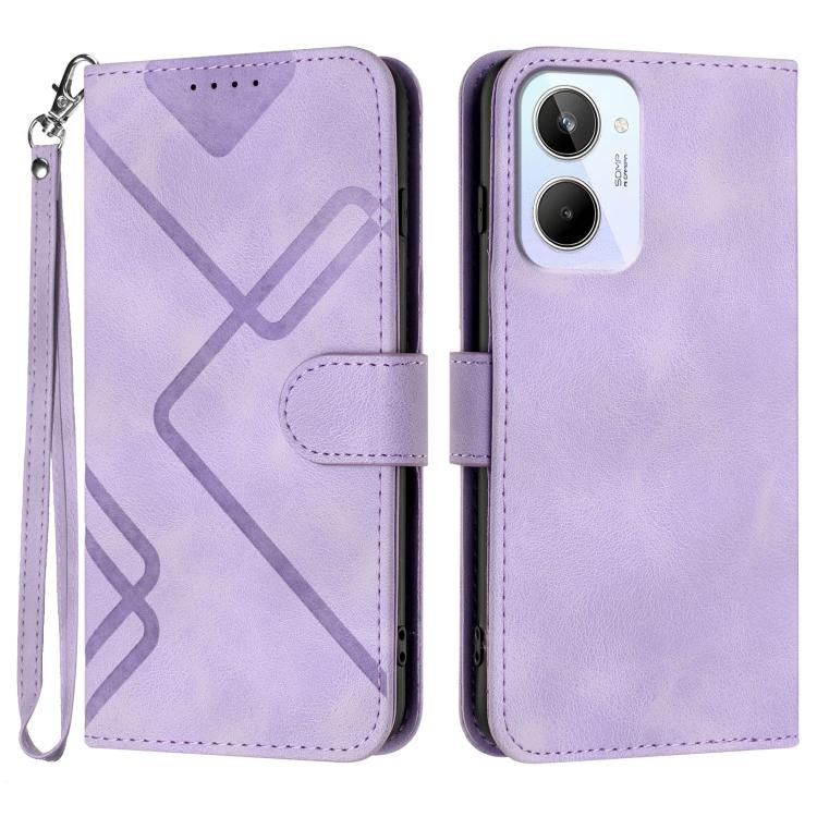Line Pattern Skin Feel Leather Phone Case, For Realme GT7 Pro, For Realme 13 Pro / 13 Pro+ Global, For Realme GT 6 / GT 6T, For Realme C63 / C61 Global, For Realme  12 Lite / C67 4G Global, For Realme GT5 Pro, For Realme 10 Pro, For Realme 10 Pro+     ...