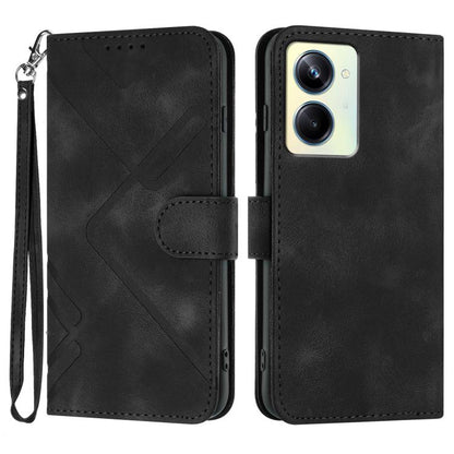 Line Pattern Skin Feel Leather Phone Case, For Realme GT7 Pro, For Realme 13 Pro / 13 Pro+ Global, For Realme GT 6 / GT 6T, For Realme C63 / C61 Global, For Realme  12 Lite / C67 4G Global, For Realme GT5 Pro, For Realme 10 Pro, For Realme 10 Pro+     ...