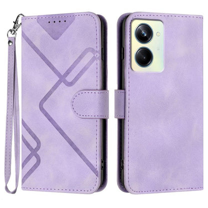 Line Pattern Skin Feel Leather Phone Case, For Realme GT7 Pro, For Realme 13 Pro / 13 Pro+ Global, For Realme GT 6 / GT 6T, For Realme C63 / C61 Global, For Realme  12 Lite / C67 4G Global, For Realme GT5 Pro, For Realme 10 Pro, For Realme 10 Pro+     ...