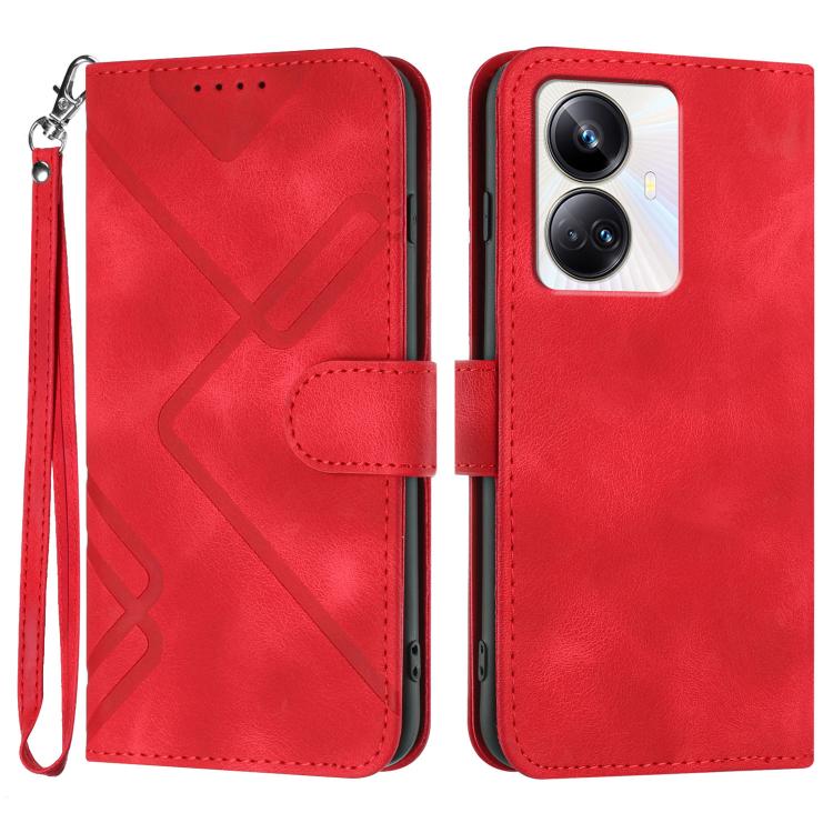 Line Pattern Skin Feel Leather Phone Case, For Realme GT7 Pro, For Realme 13 Pro / 13 Pro+ Global, For Realme GT 6 / GT 6T, For Realme C63 / C61 Global, For Realme  12 Lite / C67 4G Global, For Realme GT5 Pro, For Realme 10 Pro, For Realme 10 Pro+     ...