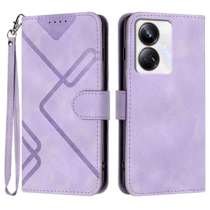 Line Pattern Skin Feel Leather Phone Case, For Realme GT7 Pro, For Realme 13 Pro / 13 Pro+ Global, For Realme GT 6 / GT 6T, For Realme C63 / C61 Global, For Realme  12 Lite / C67 4G Global, For Realme GT5 Pro, For Realme 10 Pro, For Realme 10 Pro+     ...