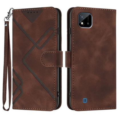 Line Pattern Skin Feel Leather Phone Case, For Realme GT7 Pro, For Realme 13 Pro / 13 Pro+ Global, For Realme GT 6 / GT 6T, For Realme C63 / C61 Global, For Realme  12 Lite / C67 4G Global, For Realme GT5 Pro, For Realme 10 Pro, For Realme 10 Pro+     ...