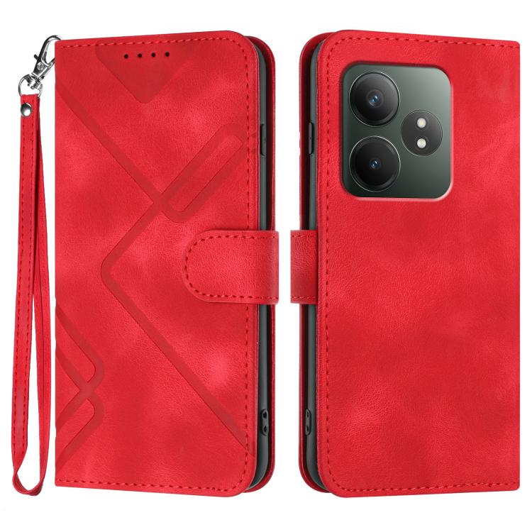 Line Pattern Skin Feel Leather Phone Case, For Realme GT7 Pro, For Realme 13 Pro / 13 Pro+ Global, For Realme GT 6 / GT 6T, For Realme C63 / C61 Global, For Realme  12 Lite / C67 4G Global, For Realme GT5 Pro, For Realme 10 Pro, For Realme 10 Pro+     ...