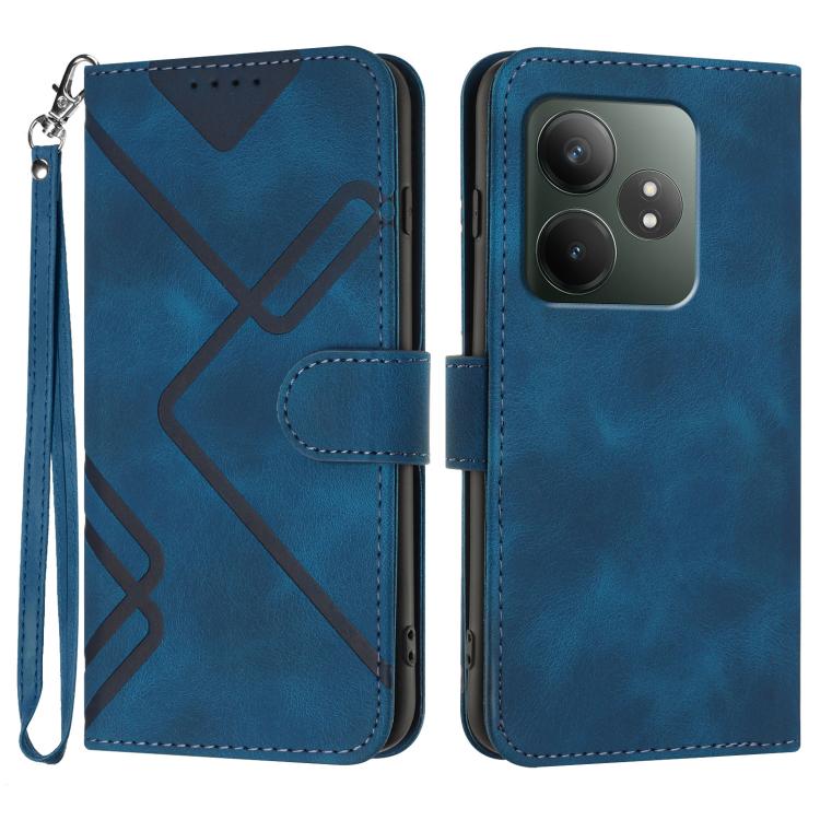 Line Pattern Skin Feel Leather Phone Case, For Realme GT7 Pro, For Realme 13 Pro / 13 Pro+ Global, For Realme GT 6 / GT 6T, For Realme C63 / C61 Global, For Realme  12 Lite / C67 4G Global, For Realme GT5 Pro, For Realme 10 Pro, For Realme 10 Pro+     ...