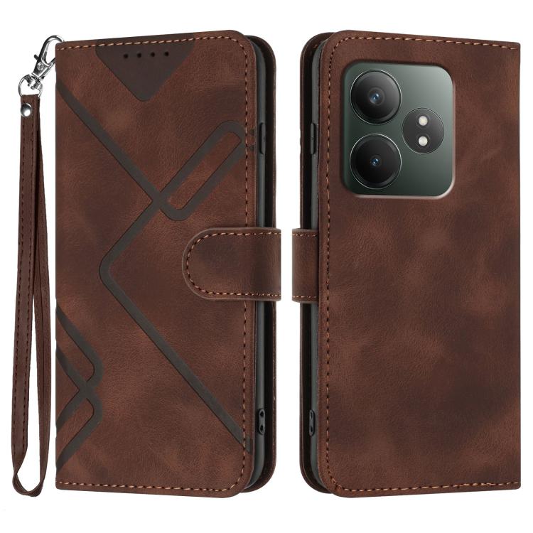 Line Pattern Skin Feel Leather Phone Case, For Realme GT7 Pro, For Realme 13 Pro / 13 Pro+ Global, For Realme GT 6 / GT 6T, For Realme C63 / C61 Global, For Realme  12 Lite / C67 4G Global, For Realme GT5 Pro, For Realme 10 Pro, For Realme 10 Pro+     ...