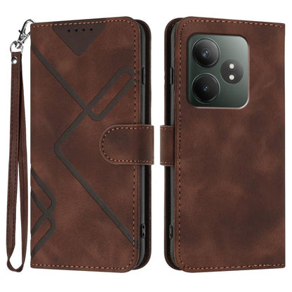 Line Pattern Skin Feel Leather Phone Case, For Realme GT7 Pro, For Realme 13 Pro / 13 Pro+ Global, For Realme GT 6 / GT 6T, For Realme C63 / C61 Global, For Realme  12 Lite / C67 4G Global, For Realme GT5 Pro, For Realme 10 Pro, For Realme 10 Pro+     ...