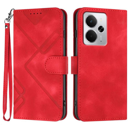 Line Pattern Skin Feel Leather Phone Case, For Realme 16T 5G, For Realme C100 4G, For Realme 15x 5G India / Realme C85 5G, For Realme P4 Pro 5G, For Realme P4 5G, For Realme 15T 5G, For Realme C71 India, For Realme 15 5G / Realme 15 Pro 5G             ...