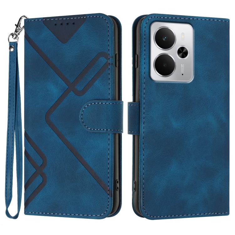 Line Pattern Skin Feel Leather Phone Case, For Realme 16T 5G, For Realme C100 4G, For Realme 15x 5G India / Realme C85 5G, For Realme P4 Pro 5G, For Realme P4 5G, For Realme 15T 5G, For Realme C71 India, For Realme 15 5G / Realme 15 Pro 5G             ...