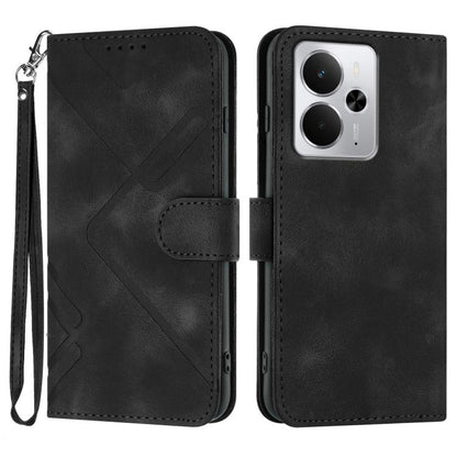 Line Pattern Skin Feel Leather Phone Case, For Realme 16T 5G, For Realme C100 4G, For Realme 15x 5G India / Realme C85 5G, For Realme P4 Pro 5G, For Realme P4 5G, For Realme 15T 5G, For Realme C71 India, For Realme 15 5G / Realme 15 Pro 5G             ...