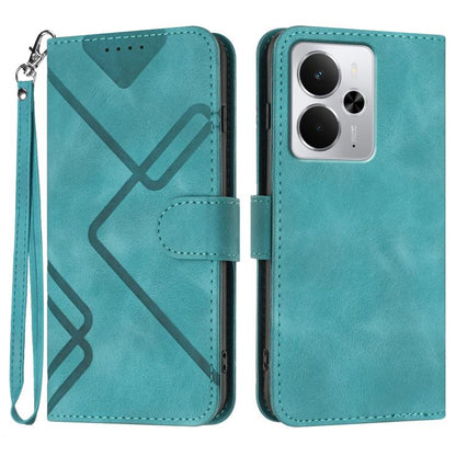 Line Pattern Skin Feel Leather Phone Case, For Realme 16T 5G, For Realme C100 4G, For Realme 15x 5G India / Realme C85 5G, For Realme P4 Pro 5G, For Realme P4 5G, For Realme 15T 5G, For Realme C71 India, For Realme 15 5G / Realme 15 Pro 5G             ...
