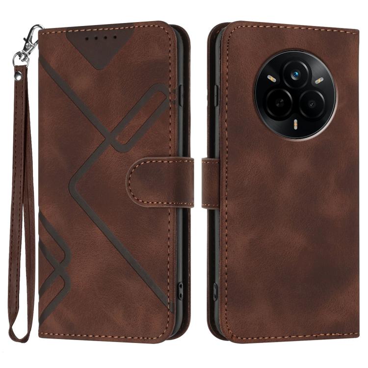 Line Pattern Skin Feel Leather Phone Case, For Realme 16T 5G, For Realme C100 4G, For Realme 15x 5G India / Realme C85 5G, For Realme P4 Pro 5G, For Realme P4 5G, For Realme 15T 5G, For Realme C71 India, For Realme 15 5G / Realme 15 Pro 5G             ...