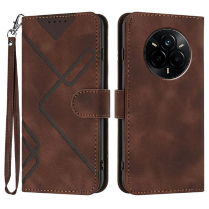 Line Pattern Skin Feel Leather Phone Case, For Realme 16T 5G, For Realme C100 4G, For Realme 15x 5G India / Realme C85 5G, For Realme P4 Pro 5G, For Realme P4 5G, For Realme 15T 5G, For Realme C71 India, For Realme 15 5G / Realme 15 Pro 5G             ...