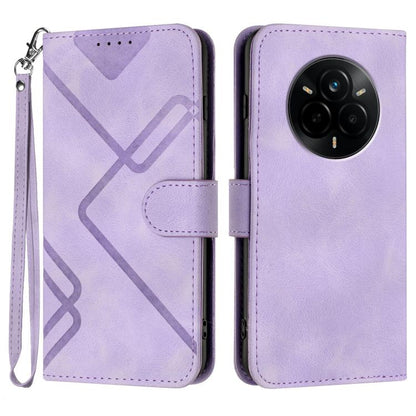 Line Pattern Skin Feel Leather Phone Case, For Realme 16T 5G, For Realme C100 4G, For Realme 15x 5G India / Realme C85 5G, For Realme P4 Pro 5G, For Realme P4 5G, For Realme 15T 5G, For Realme C71 India, For Realme 15 5G / Realme 15 Pro 5G             ...