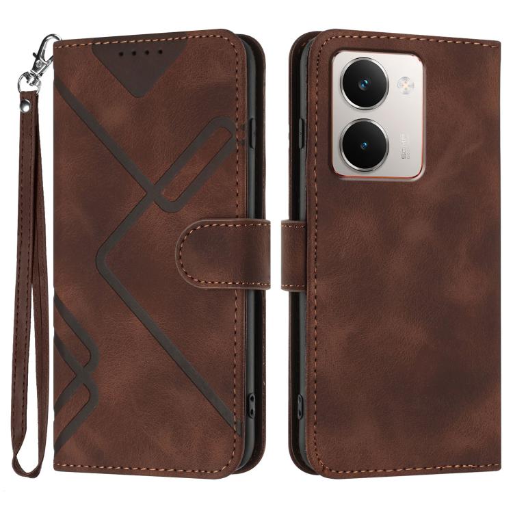 Line Pattern Skin Feel Leather Phone Case, For Realme 16T 5G, For Realme C100 4G, For Realme 15x 5G India / Realme C85 5G, For Realme P4 Pro 5G, For Realme P4 5G, For Realme 15T 5G, For Realme C71 India, For Realme 15 5G / Realme 15 Pro 5G             ...