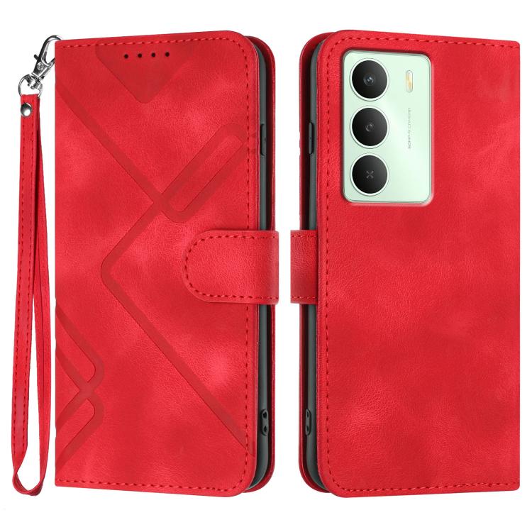Line Pattern Skin Feel Leather Phone Case, For Realme 16T 5G, For Realme C100 4G, For Realme 15x 5G India / Realme C85 5G, For Realme P4 Pro 5G, For Realme P4 5G, For Realme 15T 5G, For Realme C71 India, For Realme 15 5G / Realme 15 Pro 5G             ...