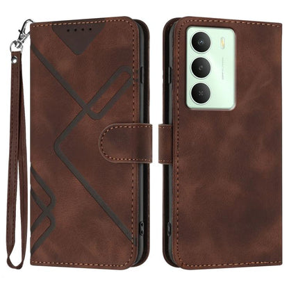 Line Pattern Skin Feel Leather Phone Case, For Realme 16T 5G, For Realme C100 4G, For Realme 15x 5G India / Realme C85 5G, For Realme P4 Pro 5G, For Realme P4 5G, For Realme 15T 5G, For Realme C71 India, For Realme 15 5G / Realme 15 Pro 5G             ...