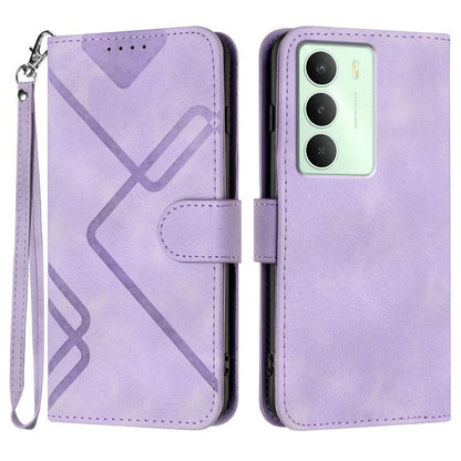 Line Pattern Skin Feel Leather Phone Case, For Realme 16T 5G, For Realme C100 4G, For Realme 15x 5G India / Realme C85 5G, For Realme P4 Pro 5G, For Realme P4 5G, For Realme 15T 5G, For Realme C71 India, For Realme 15 5G / Realme 15 Pro 5G             ...